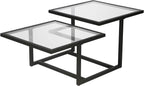 Henn&Hart 43" Wide Square Coffee Table in Blackened Bronze, Modern coffee tables for living room, studio apartment essentials