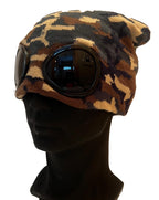 Beanie Hat with Goggles - Green Camo