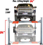 KATOOL 3.0HP 11000Lbs 4 Post Lift 4 Post Parking Service Storage Lift Lifting Height 84 Inch Extra Tall Extra Long Extra Wide 110v Four Post Parking Lift 4-Post Auto Lift Garage Lift Storage