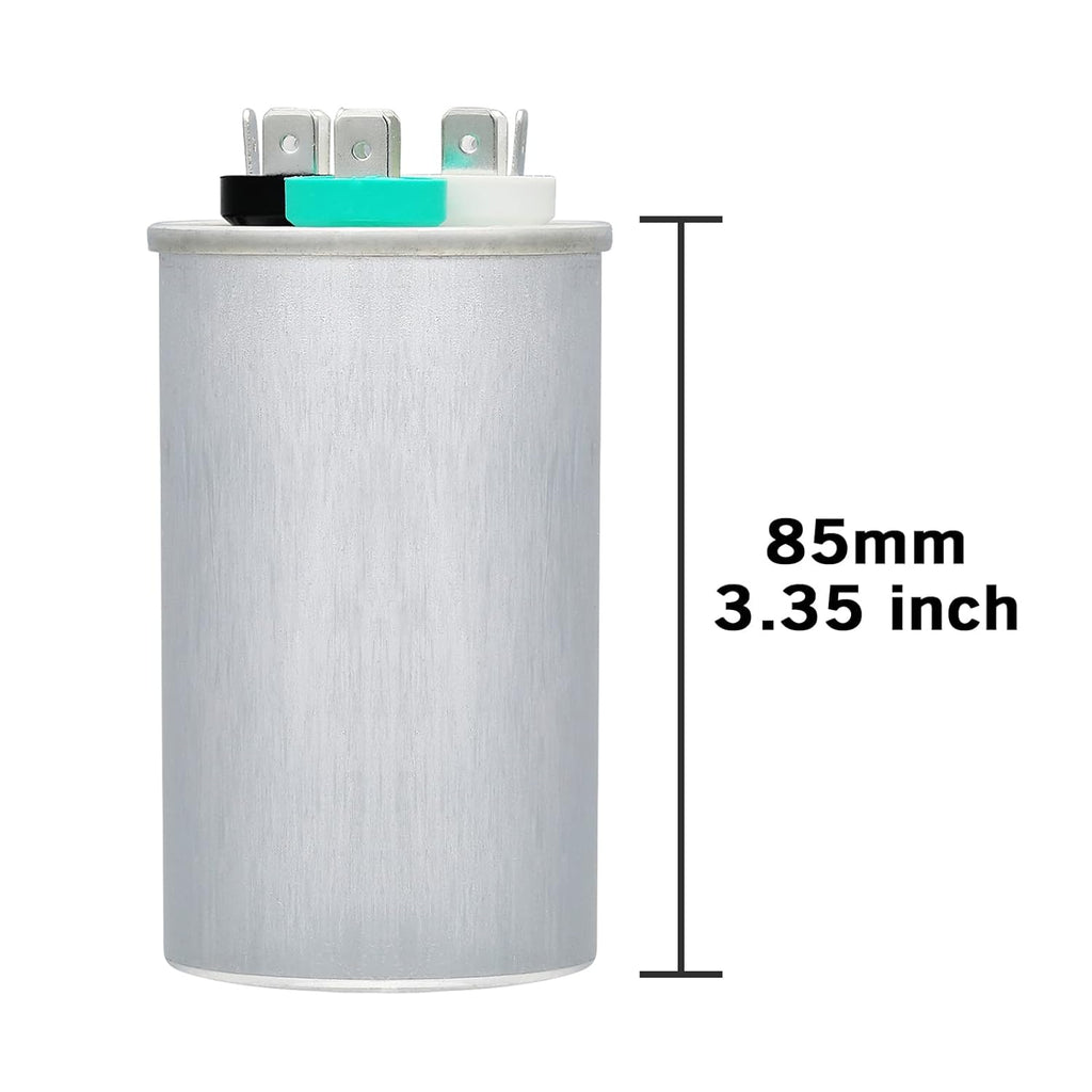 45/5 uF 45+5 MFD 370V or 440V Dual Run Start Round A/C Capacitor 45 5 uF 370 440 Volt VAC CBB65B Air Conditioner Capacitors for AC Unit Fan Motor Start or Heat Pump or Condenser Straight Cool