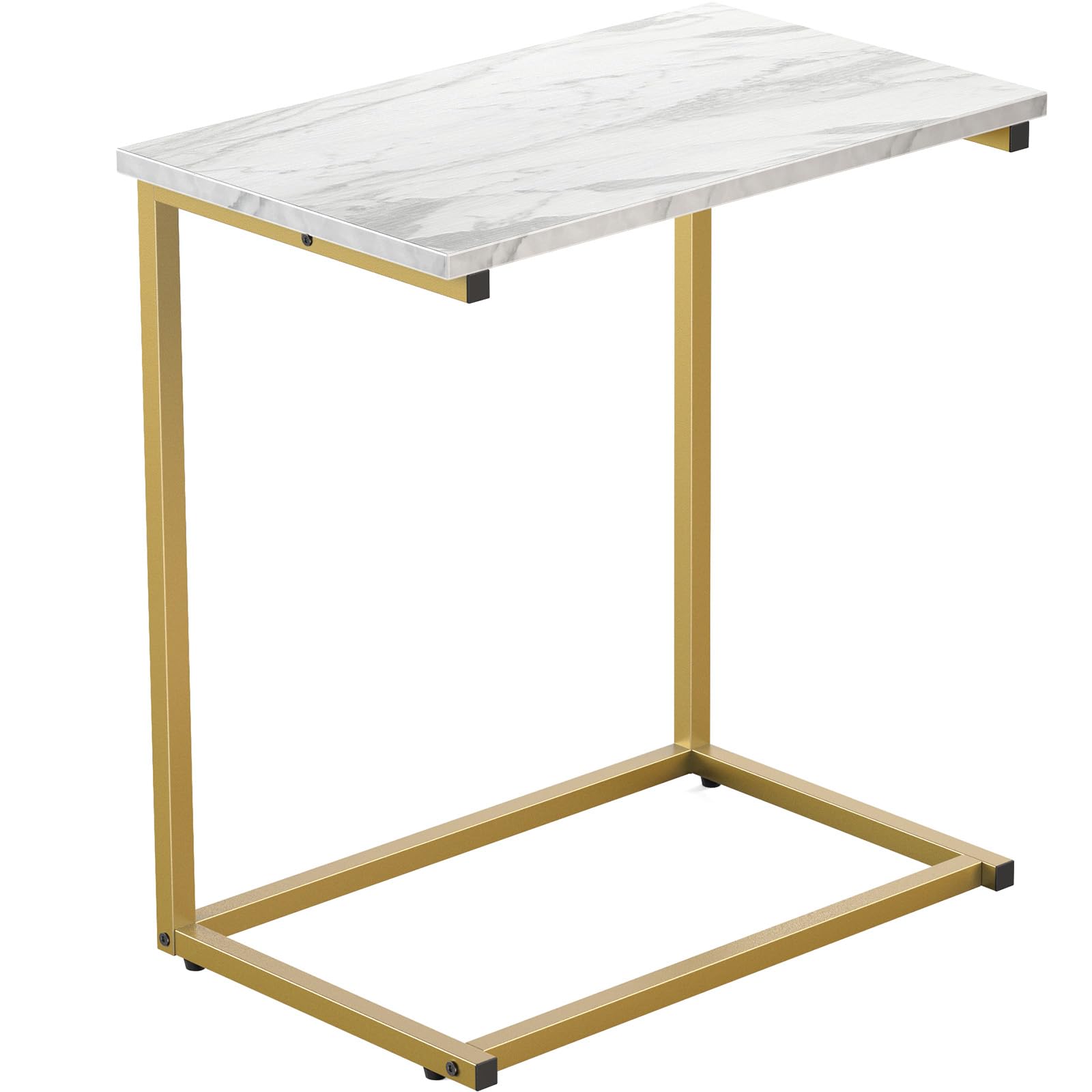 Pipishell C Shaped End Table 27 inches High, Side Table for Couch Slide Under, C Table Sofa Side End Table for Living Room