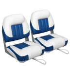 Elite Folding Boat Seat Low Back Boat Seating Fold-Down Fishing Boat Seat, 2 Pack, Charcoal/Light Gray