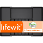 Lifewit Silverware Drawer Organizer, Expandable Utensil Tray for Kitchen, BPA Free Flatware and Cutlery Holder, Adjustable Plastic Storage for Spoons Forks Knives, 8.5-14 x 12", Black