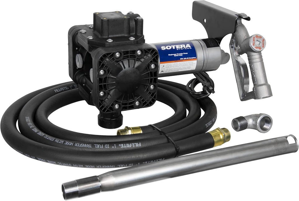 Sotera FR450B 115V DC Oil Transfer Pump, Bung Mount with Suction Pipe - Double Diaphragms - Consistent Performance - Fluid-Compatible - Mobile - Multiple Configurations - Thermally-Protected Motor