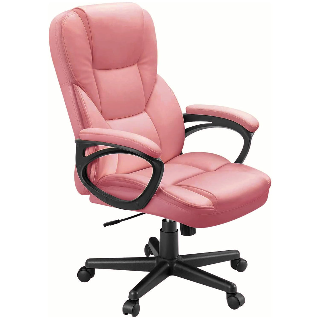 Furmax Office Executive Chair High Back Adjustable Managerial Home Desk Chair, Swivel Computer PU Leather Chair with Lumbar Support (Black)