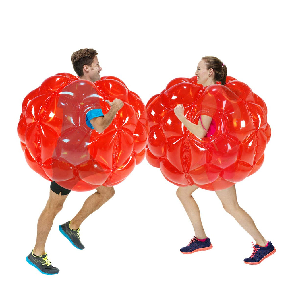 SUNSHINEMALL 2er Pack aufblasbare Stoßkugeln für Kinder Riesiger Zorb-Ball Sumo-Bälle Menschen-Hamsterball Blasenbälle für Erwachsene Ganzkörper-Buddy Outdoor-Spielzeug für Kinder (36" Rot)