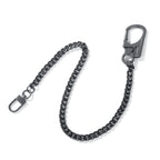 Ahiller Biker Wallet Chain, Heavy Duty Pocket Chain with Lockable Carabiner, Men Chains for Keys, Jeans, Pants, Purse and Handbag (P-Black-1PCS)