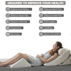 Ganaver 4-częściowy ortopedyczny klin do łóżka Zestaw poduszek Po operacji Relaksująca podpora pleców Regulowana poduszka pod głowę Trójkątna poduszka z pianki memory na refluks kwasowy, do spania, czytania, uniesienia nóg, chrapania