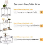 Tempered Glass Round Coffee Table, 32.3" Modern Acrylic Legs Circle Coffee Table for Living Room