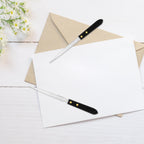 2pcs Letter Openers, Stainless Steel Envelope Openers Metal Mail Opener Tool with Wooden Handle Portable Sharp Envelope Slitter Package Wrapping Paper Cutter Knife for Home Office School Work Uses