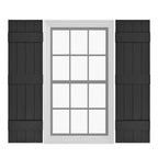 Pontiac Trail Board & Batten Vinyl Shutters (1 Pair) | 14.5"x55" (4-Board) - Black Cosmos/Paintable | Exterior Window Shutters | Includes Mounting Hardware | Simple Installation | Made in USA