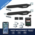 Ghost Controls D Series Dual Smart Ready Automatic Gate Kit with Tube Gate Brackets- DD2U for Swing Gates Up to 1000 lbs. or 12 Feet (ft.) in Length (2. DD2U Dual Kit)