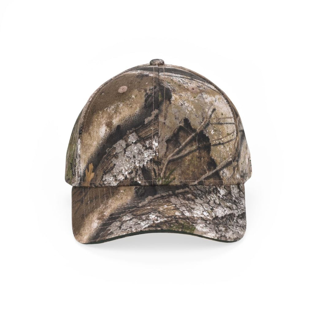 Bell Rangers Realtree APX Camo Baseball Cap Hat for Men and Women 100% Cotton Twill (Peached) (US, Alpha, One Size, Plain Cap with Green Visor)