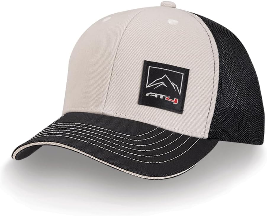 GMC Sierra AT4 Mountain Graphics Hat - Twill Sandwich Cap - Officially Licensed by GM Black