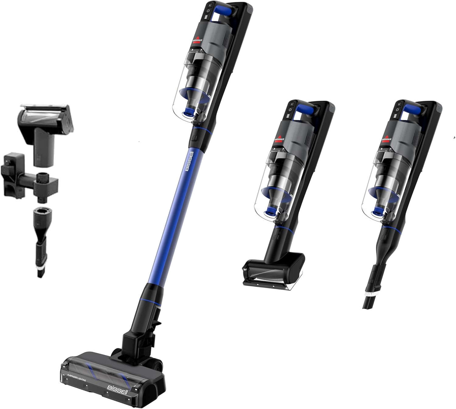 BISSELL PowerClean FurFinder 200W Self-Standing Cordless Vacuum w/Tangle Free Brush Roll, Strong Suction, Removeable Battery, Wall Mount, Upholstery Tool & Bright Headlights