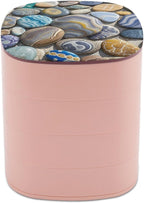 Jewelry Organizers Petoskey Stone Rotatable Jewelry Boxes 4-Layer Earring Holder for Women Travel Jewelry Case Organizer Tray for Rings Bracelets Necklaces Earrings Gifts