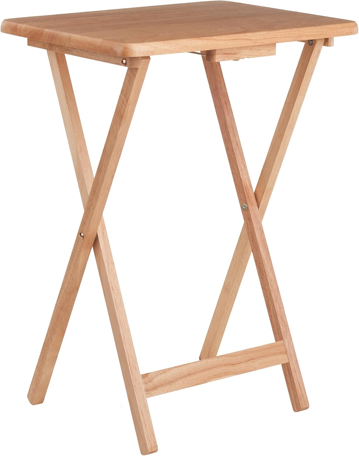 Winsome Alex Set of 2 Foldable Snack Tables, for Living Room, 26", Natural