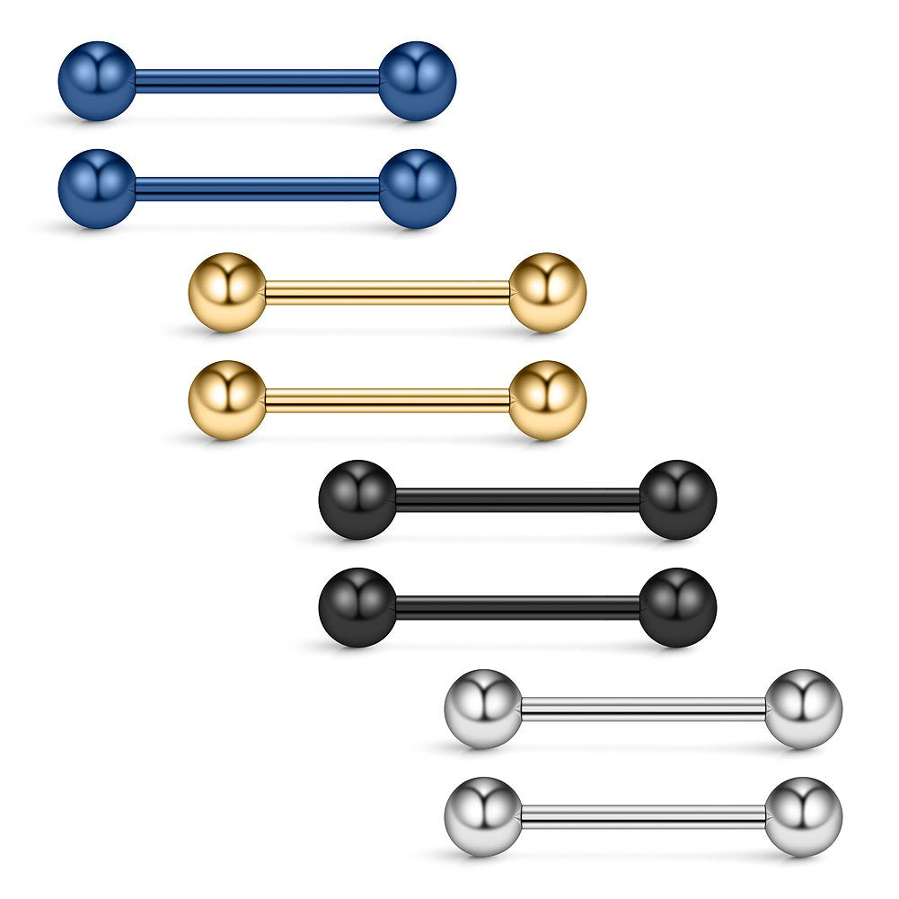 Ruifan 316L Stainless Steel Nipple Shield Barbell Ring Bar Body Piercing 14G