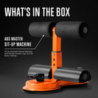 SQUATZ Abs Master - Machine ultime pour redressements assis avec support pour pieds à double ventouse - Barre d'assistance pour sit-ups, exercices abdominaux et exercices du tronc - Capacité de 661 lbs