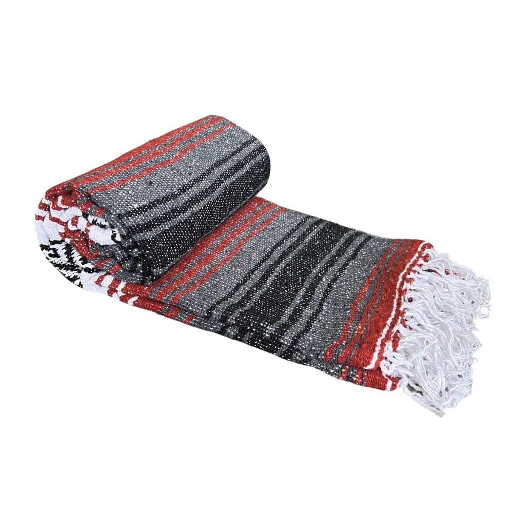 Open Road Goods Mexikanische Decke - Authentische Serape Falsa Decke - Handgefertigt (Rost)