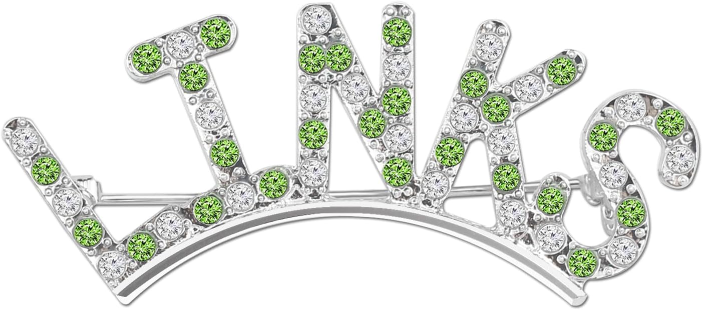 Greek Sorority Brooch Pin for Women Sister Sorority Gift Paraphernalia Jewelry Green Rhinestone Brooch Sisterhood Graduation Gift for Soror