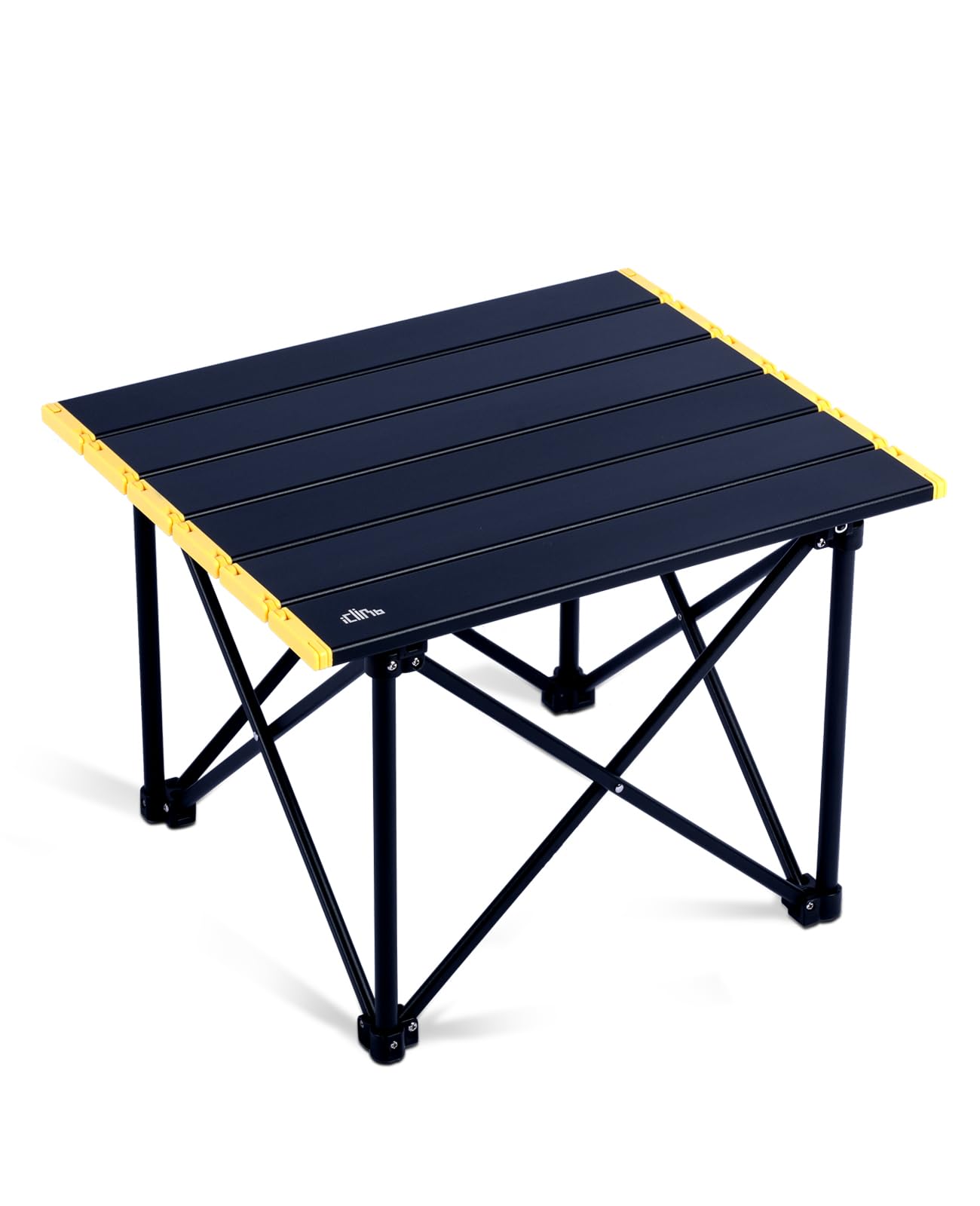 iClimb Ultralight Compact Camping Folding Table with Carry Bag (Black - S)