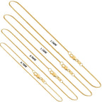 VOGREX 14K Real Solid Yellow Gold 0.7mm Box Chain Necklace with Lobster Clasp for Men and Women -16" - Grand Goldman