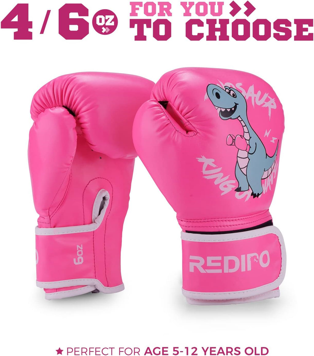 Kids Boxing Gloves for Boys and Girls, Youth Boxing Training Gloves for Kids 3-15, 4&6OZ Punching Bag Kickboxing Thai Mitts MMA Training Sparring Gloves