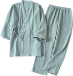 Shanghai Story Japanese Style Two-Piece Suit Cotton Bathrobe Pajamas Kimono Bathrobes Sleepwear for Women