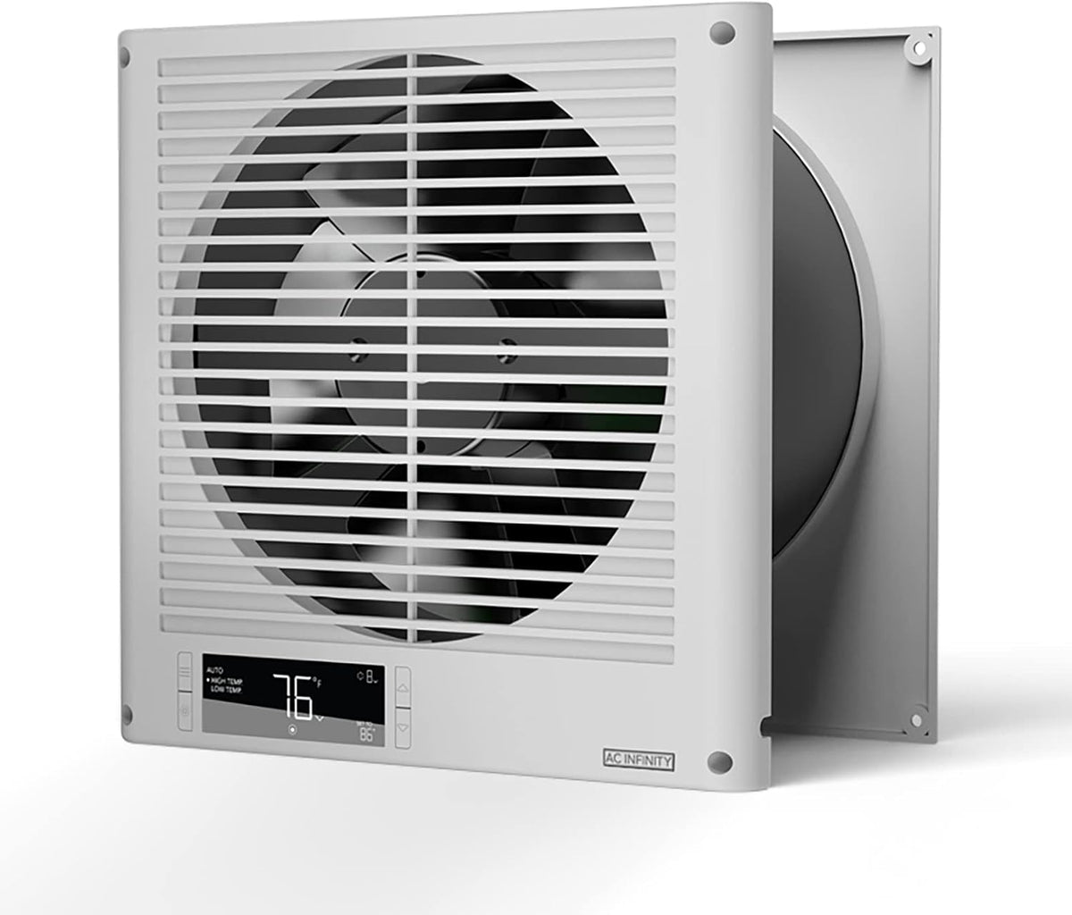 AC Infinity Room to Room Fan 8”, Two-Way Reversible Airflow Through-the-Wall Fan with Temperature Controller, Quiet Precise 10-Level Speeds for In-Wall Kitchen, Laundry Room, and Workshops