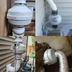 4 inch Radon Fan Installation Kit -Inline Centrifugal Fan with Rubber Couplers (4 inch x 3 inch) and Air Pressure Indicator