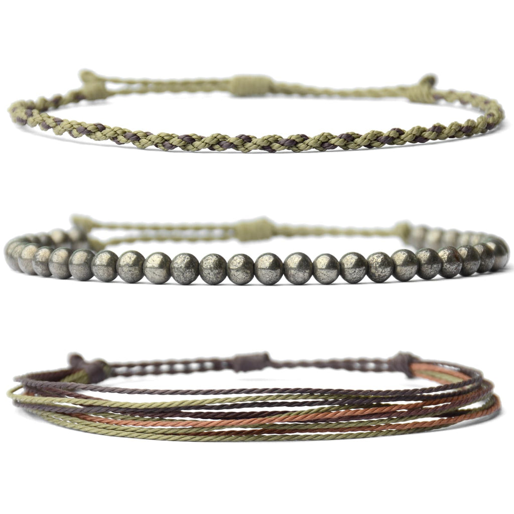 Handmade Natural Stone Beaded Healing Bracelet Gift for Men Adjustable Rope String Bracelet (Lava Rock, Adjustable)