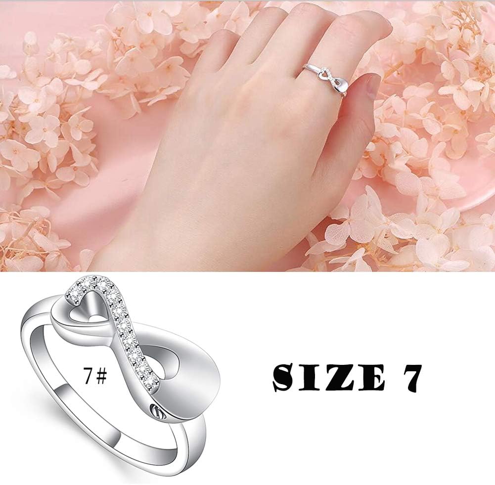 Infinity Mini Ring Hold Loved Ones Ashes Cremation Urn Ring for Women Finger Ring Memorial Jewelry