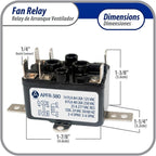 Appli Parts APFR-380 90-380, 24 VAC Coil, Heavy Duty Switching Fan Relay, SP Normally Open, SP Normally Closed, AC and heating Furnace blower relay Universal fit multi position bracket