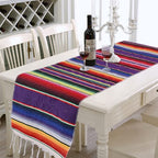 Charlbytion Decorative Stripe houehold dust Cover Lightweight Soft Cozy for Bed or Sofa Farmhouse Outdoor Throw Blankets, Mexican Serape Tablecloth. (14''x85'', Purple)