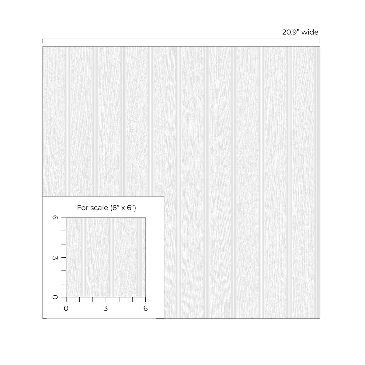 کاغذ دیواری بدون چسب با طرح تخته مروارید قابل رنگ‌آمیزی، سفید مایل به کرم، عرض ۲۰.۹ اینچ در طول ۳۳ فوت