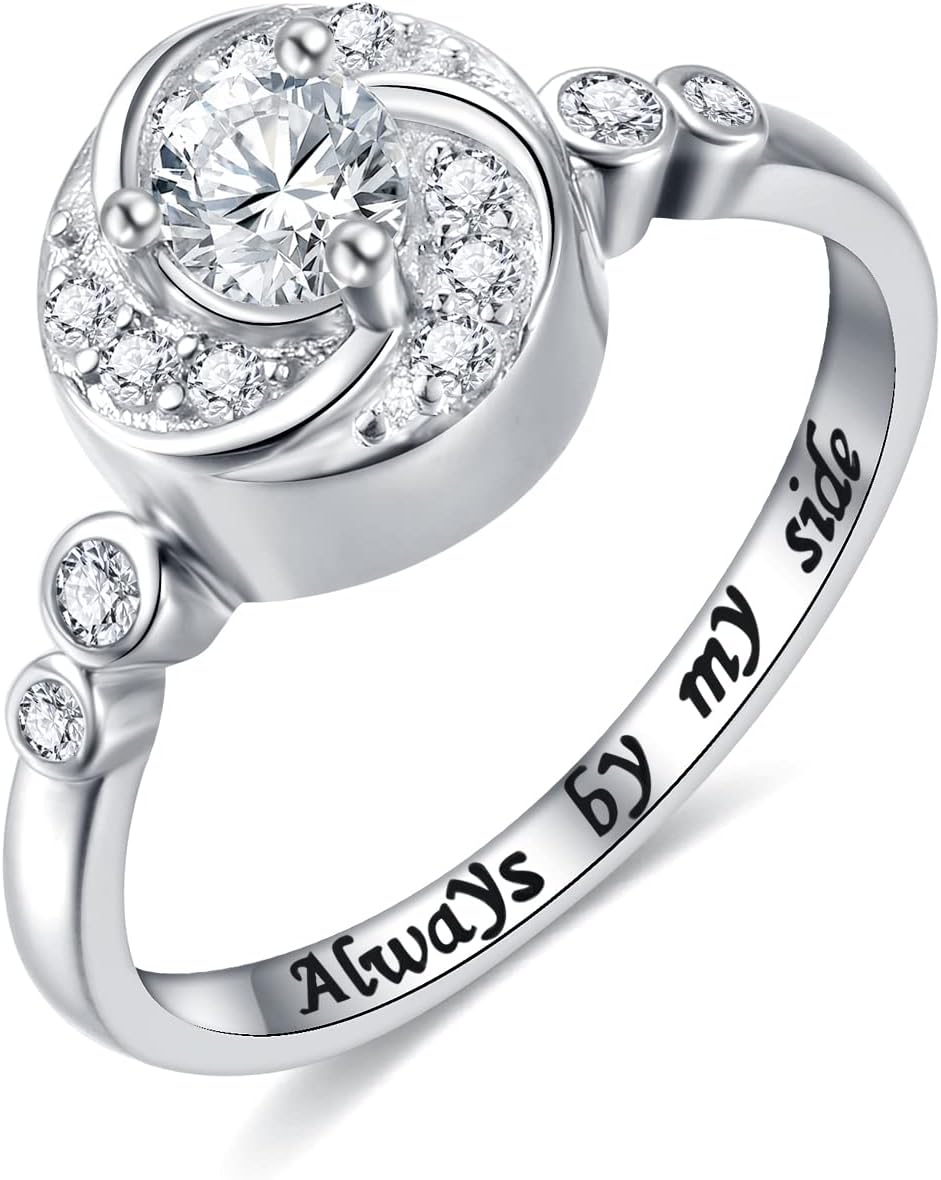 Urn Rings for Cremation Ashes Circle of Life 925 Sterling Silver Always by my side Keepsake Rings Memorial Jewelry for Women