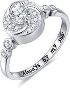 Urn Rings for Cremation Ashes Circle of Life 925 Sterling Silver Always by my side Keepsake Rings Memorial Jewelry for Women