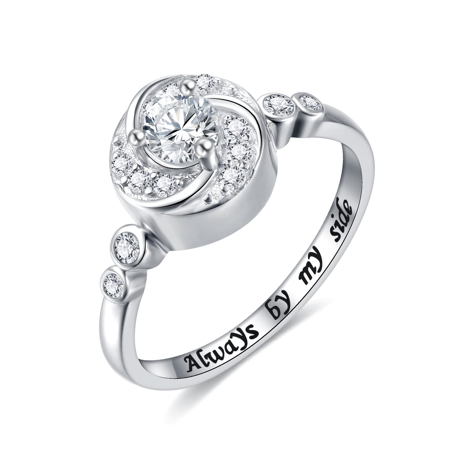 Urn Rings for Cremation Ashes Circle of Life 925 Sterling Silver Always by my side Keepsake Rings Memorial Jewelry for Women