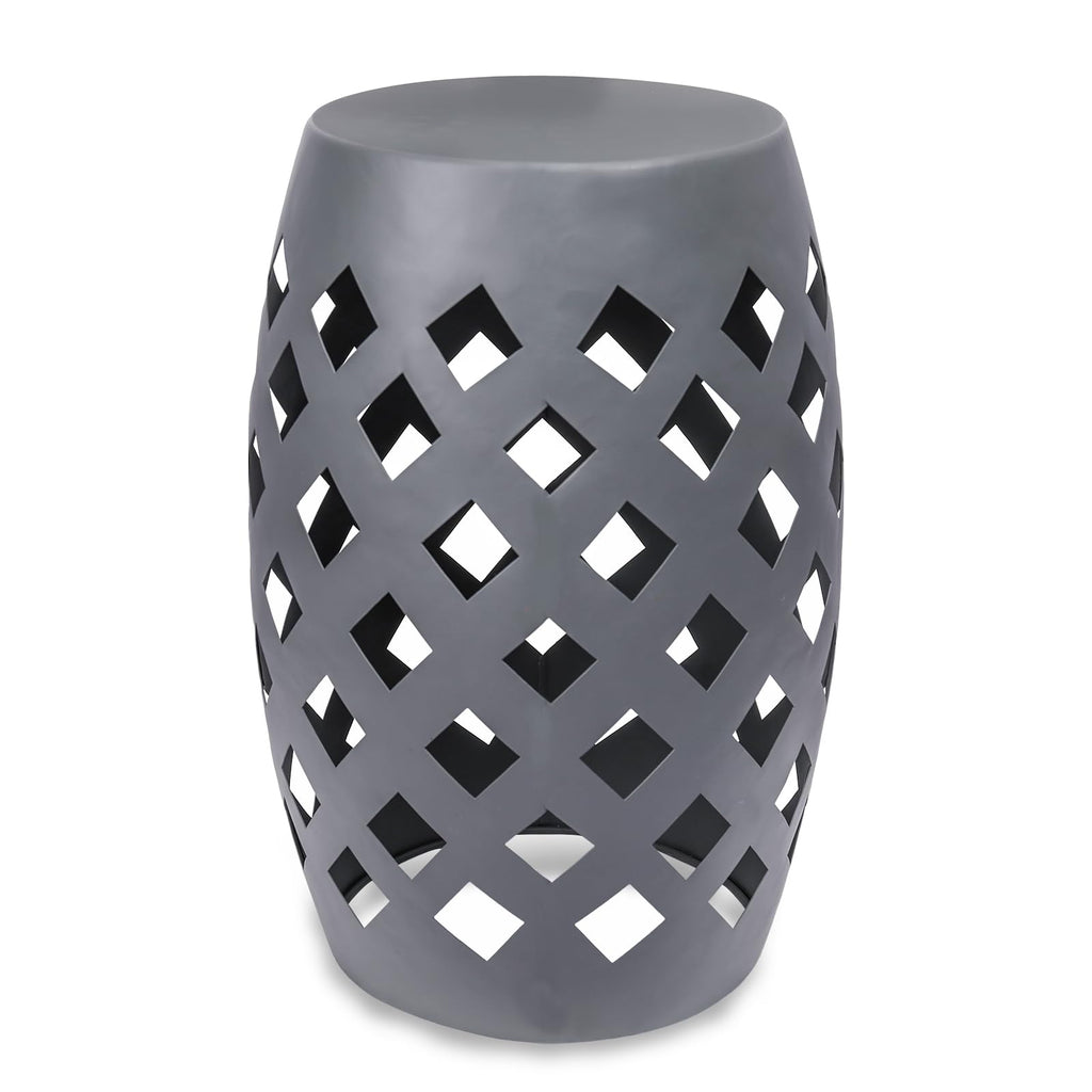 Vipush Outdoor Lace Cut Iron Side Table,Patio Garden Stool Coffee End Table Nightstand for Small Spaces,Living Room,Front Porch,Poolside,Brown