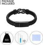 abooxiu Urn Bracelet for Ashes Leather Cremation Bracelet for Human Ashes Stainless Steel Ash Bracelets Memorial Cremation Jewelry Keepsake Bangle for Men