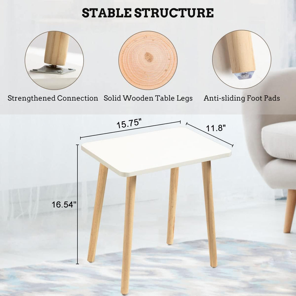 FORAOFUR Side Table, Small End Table Accent Table Living Room Bedroom Balcony Office, Modern Side Table Bedside Table Home Decor, Small Table for Small Spaces, Small Coffee Table, Easy Assembly