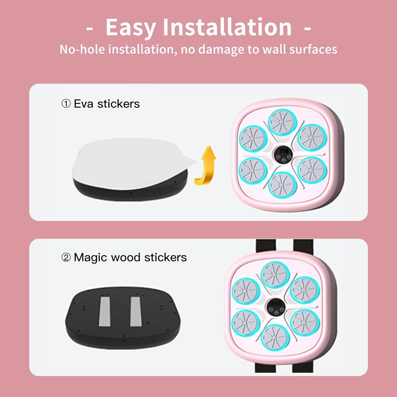 2025 Smart Wall-Mounted Music Boxing Machine with Gloves, Pink - Home Gym Workout Equipment for Indoor Fitness Training, Boxing Punching Bag for Women & Men