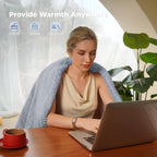 Opvarmet tæppe 50" x 60" - Opvarmet tæppe med 5 varmeniveauer og 3 timers automatisk slukning, maskinvaskbar, ETL &amp; FCC-certificering, overvarmebeskyttelse (Racoon) 