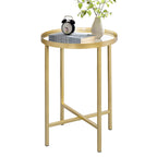 2 Tier Rectangular Side Table, Black End Table with Glass Top, Modern Metal Clear Coffee Tables，Small Accent Tables for Living Room, Bedroom, 22" x 12.4" x 24"