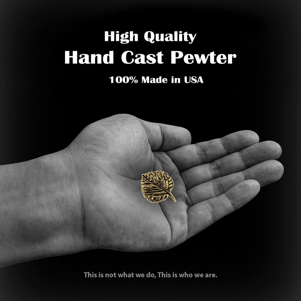 Handcrafted Tree Leaf Brooch and Lapel Pins - Canadian Maple, Maple, and Aspen Leaves - Pewter, Copper, Gold, Hand Painted - Handmade in The United States