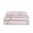 Zestaw pościeli Berkshire Blanket Peanuts® dla dzieci, rozmiar pełny - 4 części, Peanuts® mini pozy i łapy szare, urocze postacie Snoopy nadrukowane na miękkich mikrofibrowych prześcieradłach