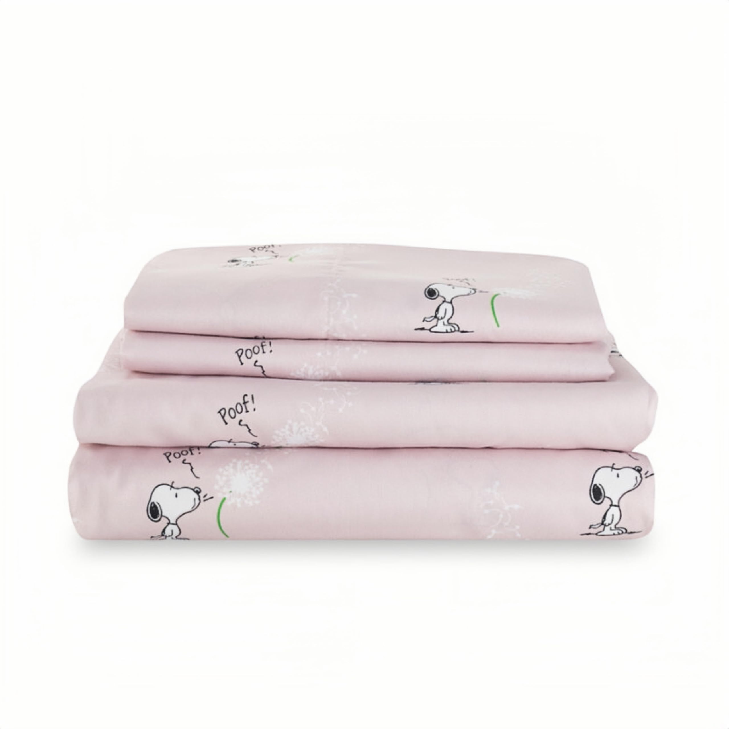 Zestaw pościeli Berkshire Blanket Peanuts® dla dzieci, rozmiar pełny - 4 części, Peanuts® mini pozy i łapy szare, urocze postacie Snoopy nadrukowane na miękkich mikrofibrowych prześcieradłach