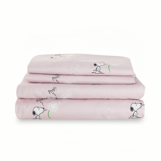 Berkshire Blanket Peanuts® Kids Sheet Set, Full Size - 4 Pieces, Peanuts® Mini Poses and Paws Grey, Cute Character Snoopy Printed Soft Microfiber Bed Sheets