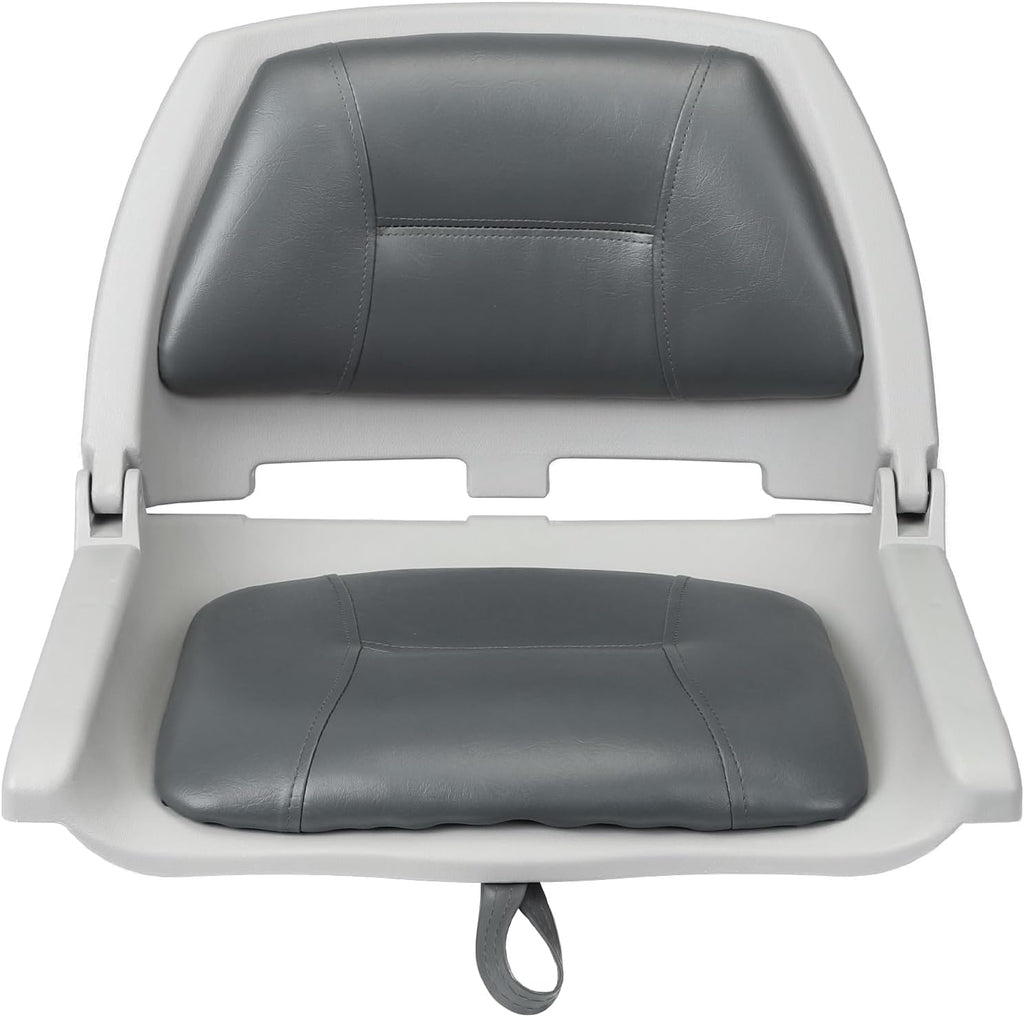 Folding Boat Seat Padded Folding Boat Chair with Backrest Marine BassJon Boat Seat (Grayshell Charcoal)